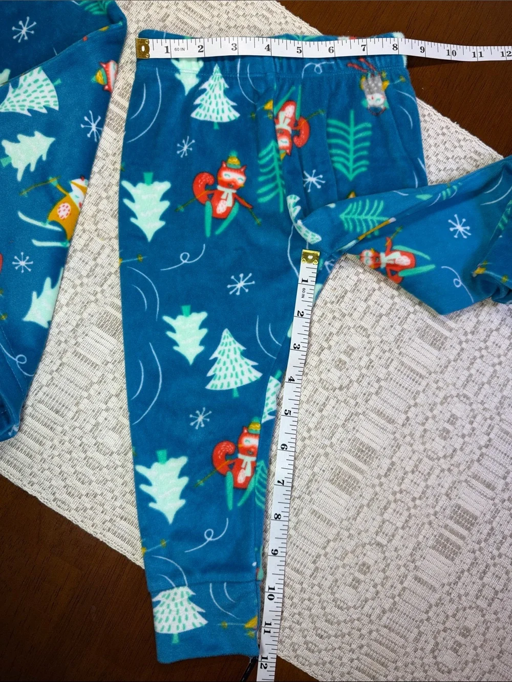 Kids Holiday Pajama Set with Forest Character Print